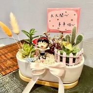 櫻桃小丸子 多肉組盆 多肉植物 得勝小丸子 勝利 運動比賽 慶祝