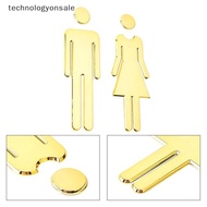 [Tech] Acrylic 3D Toilet Sign Plate Elegant Wash Room Door Wall Label Stier WC Bathroom Signage Boar