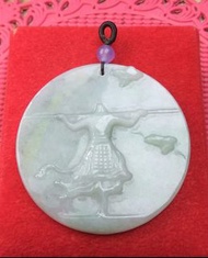 天然緬甸翡翠A玉光令水潤幼潔老種冰飄花精美齊天大聖(寓意大勝歸來)