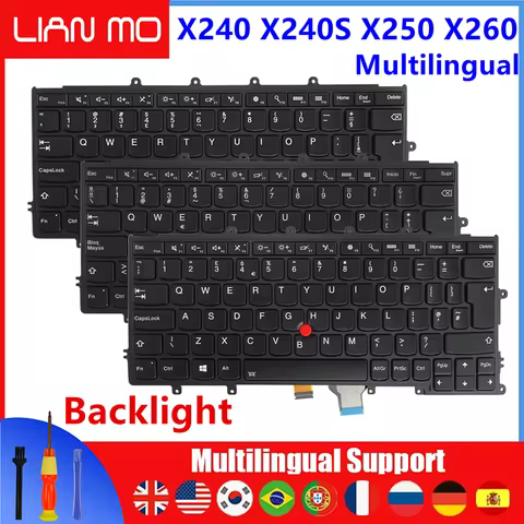 US/UK/Spanish/French/German/Arabic/Belgian/Bulgarian for Lenovo Thinkpad X230S X240 X240S X250S X250