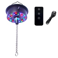 Mirror Ball Motor with 24 LED Lights Disco Ball Motor Remote Control for 4/6/8/12 Inch for Party Use