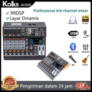KOLKS DE4/6 channel Audio mixer / 99DSP Sound mixer Professional audio mixer/ ashelly mixer Amplifie