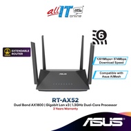 Asus RT-AX52 AX1800 Dual Band WiFi 6 Extendable Router | Parental Control Scheduling | AiMesh simila