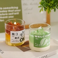 Creative Latte scent candle with glass cup holder | Perfume coffee candle | 8-10 hours | Soy wax can