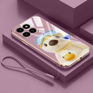 VRQR Cover for Huawei Honor X7D X7C Honor 400 200 Smart 5G 4G Couple Cat and Dog Free Hanging Rope S