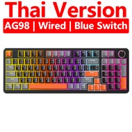 ZIFRIEND AG98 98 phím Bàn Phím Cơ Đèn nền RGB có dây & đèn hông bàn phím chơi game nút âm lượng bàn 