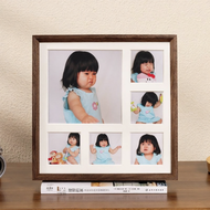 Wooden 6-Grid Photo Frame photo display customization couple memories