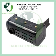 Diesel Muffler 186F 186FA 10HP 12HP Aircooled Diesel Engine Yamma Kingstone Ichiban Yamasaki