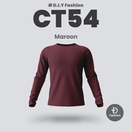 OREN SPORT Long Sleeve Plain T-shirt - Maroon (Unisex) CT54
