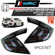 Honda Civic FK7 FK8 2016 - 2021 Type R Hatchback ( Mugen Style ) Led + Light Bar Tail Lamp With Sign