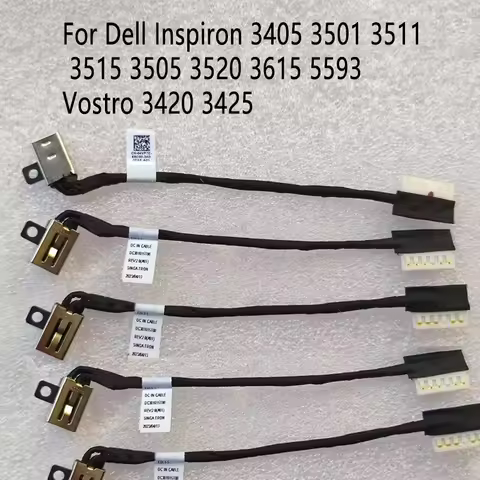 1PC Laptop DC Power Jack Cable For Dell Inspiron 3405 3501 3511 3515 3500 3501 3502 3505 3520 3615 V