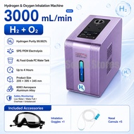 Hydrogen Oxygen Inhalation Machine 300-3000mL/min 8 Models SPE/PEM 99.992% H2 4L Tank