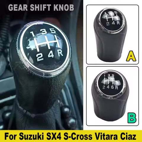 Car Accessories Manual 5 6 Speed Gear Shift Knob Lever Handle For Suzuki SX4 S-Cross Vitara Ciaz 1.6