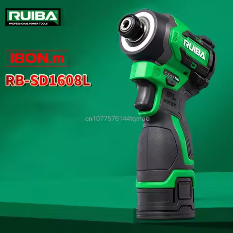 RUIBA 1/4 Inch Brushless Electric Impact Screwdriver Wrench 180NM 400W Cordless Wrench 16V Battery R
