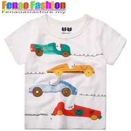 Boy T-shirt Kid Cute Car Baby Boy Children Tops Short Sleeve Stitching Cotton