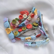 Button Hairclip heisei retro juminocore twee Button hair clip