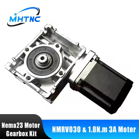 MHTNC Nema 23 Stepper Motor Worm Gearbox Kit NMRV030 Gear Reducer Ratio 5:1-80:1 with 1.8N.m Motor f