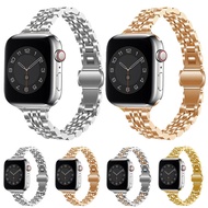 [HOT JUXXKWIHGWH 514] สตรี Slim สำหรับ Apple Watch 7 6 Se Band 40/44มม. 41/45มม. สร้อยข้อมือโลหะสำหรับ IWatch Series 5 3 38/42มม. แถบสแตนเลส