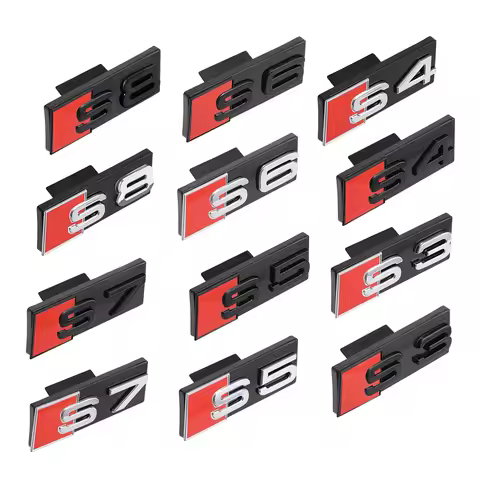 1PCS Car Front Grille Badge Decoration Plastic Sticker Exterior Modification Center Cover For Aud S4
