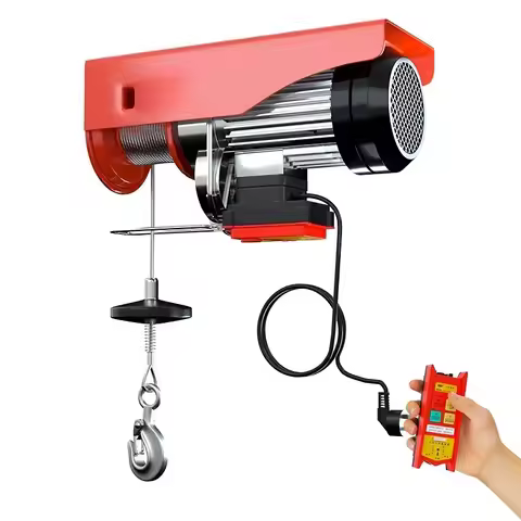 Mini Electric Hoist 220V Household Small Crane 1/0.5 Ton Hoist Winch Lift Crane