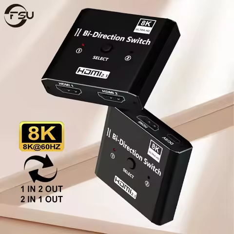 FSU HDMI-Compatible Switch 8k@60hz Splitter,2in1 Out or 1in2 out Switcher with Remote Supports HDCP2