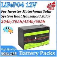 LiFePO4 12V 20Ah/30Ah/45Ah/60Ah Battery for Inverter Motorhome Solar System Boat Household Solar