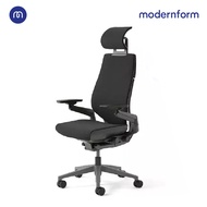 Modernform เก้าอี้ Steelcase ergonomic รุ่น Gesture พนักพิงสูง แบบWrap โครงเทา หุ้มผ้าดำ เก้าอี้เพื