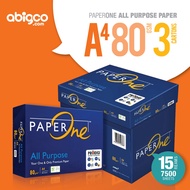 [Abigco] PaperOne A4 Paper 80gsm | 15 x 500sheets | 3 cartons |