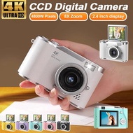 4K Digital Camera CCD 180° Flip Screen Selfie Camera 8X Digital Zoom 48MP Portable Digital Photograp