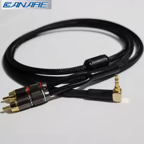 Brand new Canare 3.5mm jack to 2RCA audio cable aux to rca HIFI stereo for amplifier, mobile phone, 