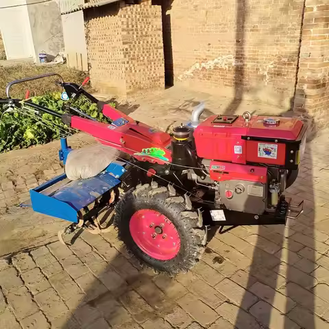 18HP disc harrow hand plow diesel engine mini electric tiller agricultural power tiller walking trac