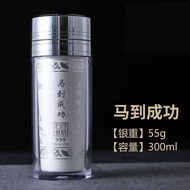 【Ship in 24H】银水杯999纯银正品足银雪花银手工熟银内胆银杯子食用银999纯银Silver water cup 999 pure silver genuine foot silver sn