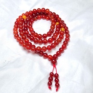 Q1792 Chain of 4v 108 Red Jade AG beads 6mm mixed with Jade AG Gold beads 6mm for Wood and Fire - Fe