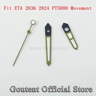 Goutent Black Orange Green Watch Hands Green Luminous Hands Fit PT5000 ETA 2836 2824 Miyota 8215 820