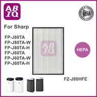 ABIQ แผ่นกรองอากาศ HEPA H13 Filter รุ่น FZ-J80HFE เครื่องฟอกอากาศ Sharp รุ่น FP-J80TA FP-J60TA FP-J8