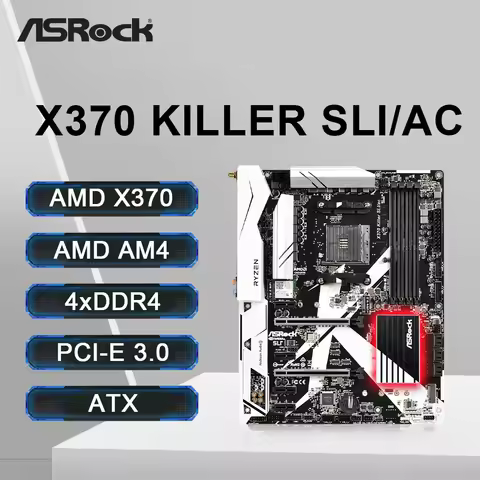 ASRock X370 Killer SLI/ac Motherboard Support Ryzen 9 5950X Ryzen 7 5700X3D Ryzen 5600 CPU AMD X370 