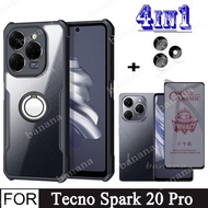 เคสโทรศัพท์กันกระแทก Tecno Spark 20 Pro สำหรับ Tecno Spark 20C 10C 10 Pro Go 2024 2023 Pova 4 5 Pro 5G Neo 3 2ปลอก4 In 1ป้องกันความเป็นส่วนตัวจอฟิล์มเซรามิก