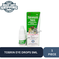 Tobrin Tobramycin Ophthalmic Solution Eye Drops 5mL For Pets & HuⓂ️🅰️ns l 1 Piece