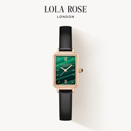 Lola Rose Fashion Quartz Womens Watch LR2136 Green Dial Leather Strap Waterproof 30m Rectangle Shape