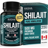 Himalayan Shilajit 500mg Per Capsule - Pure Shilajit for Men & Women. 50% Fulvic Acid. of Fulvic Aci