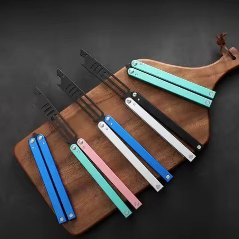 Foldable Butterfly Knife CSGO Blunt Balisong Shark Design Balisong Pocket Trainer Knife Training Too