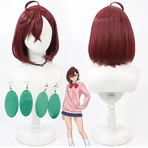 Anime Dandadan Cosplay Momo Ayase Wig Short Wine Red Bobo Heat Resistant Synthetic Hair Halloween Co