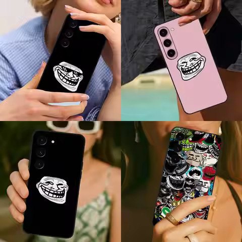 Funny T-Trollfaces Memes Phone Case For Samsung Galaxy S21 S22 S23 S24ULTRA S25ULTRA FE Ultra Plus5G