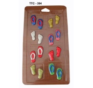 Cetakan mika coklat fondant sandal kaki