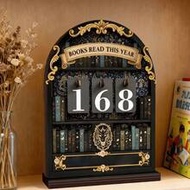 2D Vintage Reading Tracker, 4mm Thick, 15cm High, Annual Book Counting Decor, Can Track Up To 999 Bo