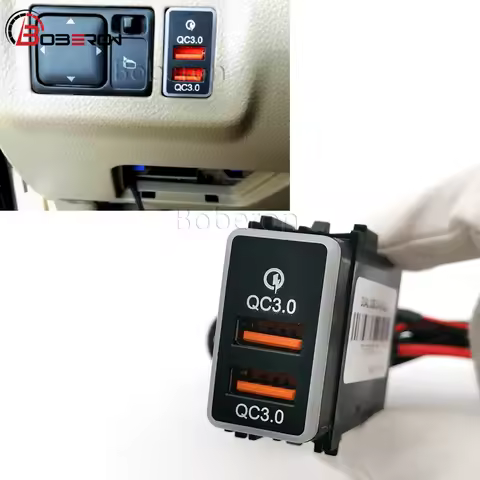 12V Orange LED Light Car Quick Charger Dual QC3.0 USB Socket Adapter For Nissan Qashqai Teana Sunny 