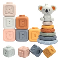 Baby Soft Silicone Building Blocks Montessori Toy for 6+ Months Baby