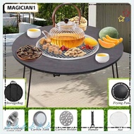 MAGICIAN1 7PCS/Set Stove Set, Multifuctional Premium Grilling Table Set, Portable Removable with Foldable Table 60CM Outdoor Grill