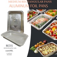 DNH RE315 Aluminum Foil Tray 12x8x2 WITH LID (RE315 2300ML)