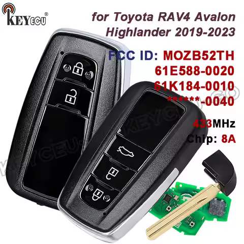 KEYECU 0010 0020 0440 Board FCC ID: B2T2K2R 433MH 8A Chip for Toyota RAV4 Avalon Highlander 2019-202